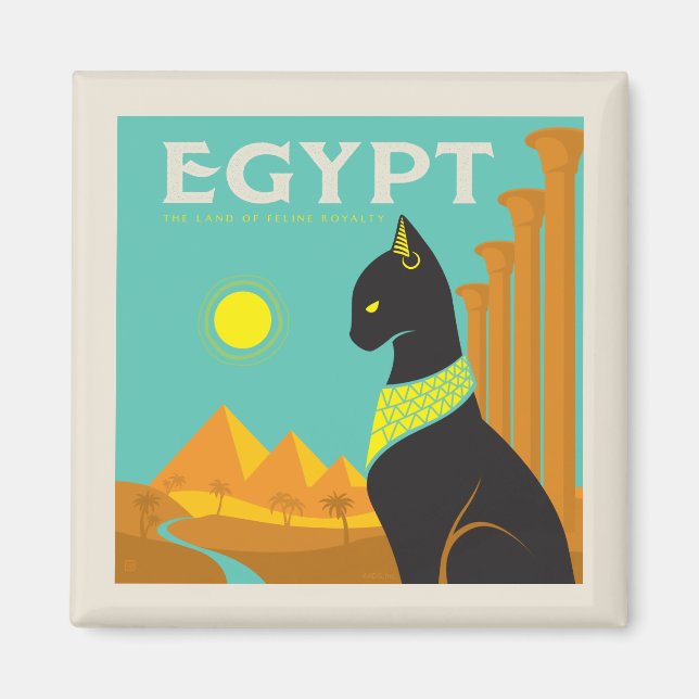 Egypten | Kattdjur Royalty Magnet (Framsidan)