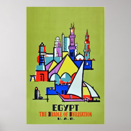 Egypten Konst Resa Affisch Egyptisk Tryck