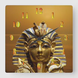 Egypten Kung Tut Fyrkantig Klocka