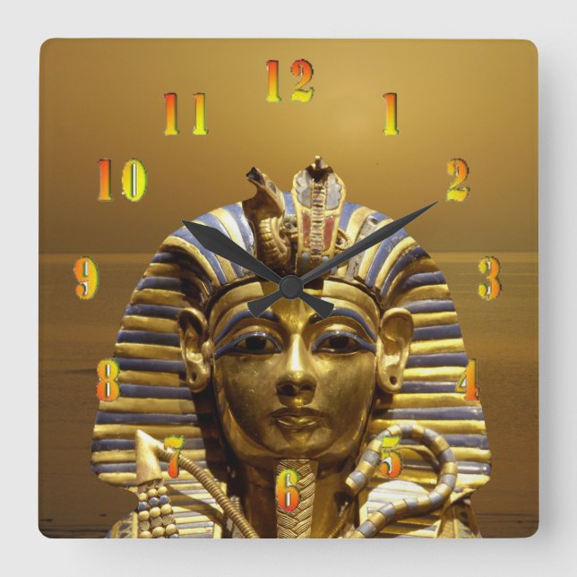 Egypten Kung Tut Fyrkantig Klocka (Framsida)