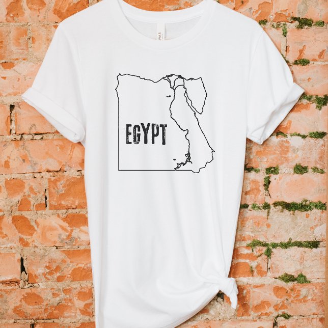Egypten Landkarta Egyptisk Nationell Gränslinje  T Shirt (Skapare uppladdad)