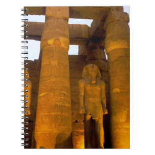 Egypten, Luxor. Karnack-templet. Anteckningsbok Med Spiral