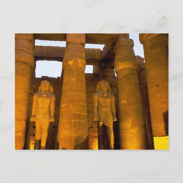 Egypten, Luxor.  Karnack-templet. Vykort (Framsida)