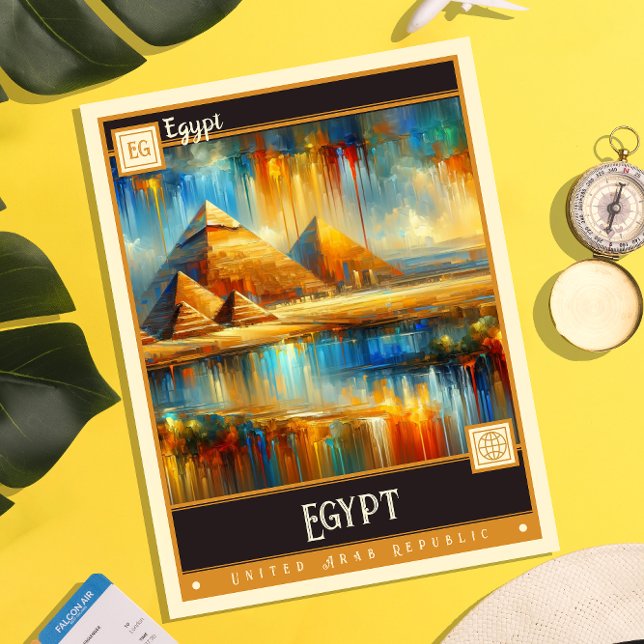 Egypten | Måla Vintage Vykort (Skapare uppladdad)