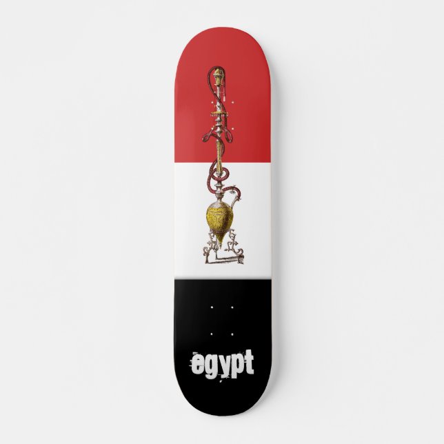 Egypten national flagga hookah skateboard bräda 20,5 cm (Framsida)