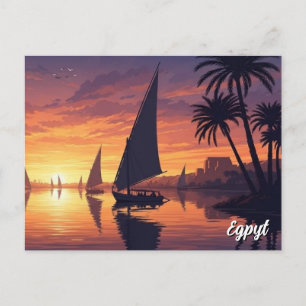 Egypten Nilen Felucca Vykort