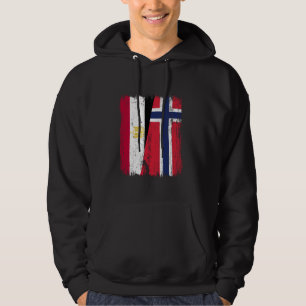 Egypten Norge Halva Flagga Egyptiska antiken Hoodie