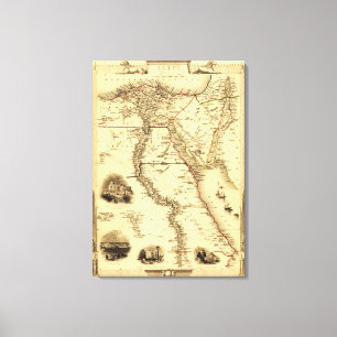 Egypten och ArabiaPanoramic MapEgypt Canvastryck