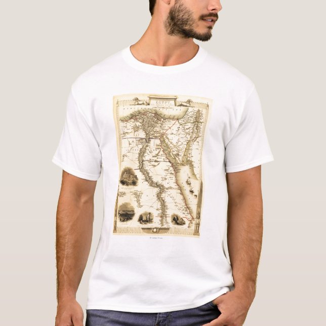Egypten och ArabiaPanoramic MapEgypt Tee (Framsida)