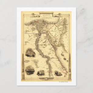 Egypten och ArabienPanoramisk kartaEgypten Vykort
