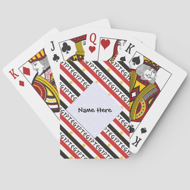 Egypten och egyptisk Flagga Klindad med ditt namn Casinokort (Baksidan)