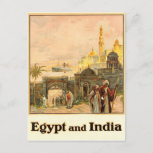 Egypten och Indien, resor i tiden Vykort
