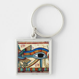 Egypten ÖGA i HORUS Wadjet Keychain Fyrkantig Silverfärgad Nyckelring