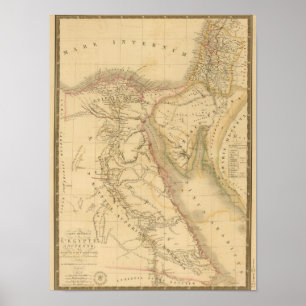 Egypten, Palestina och Arabien karta Poster