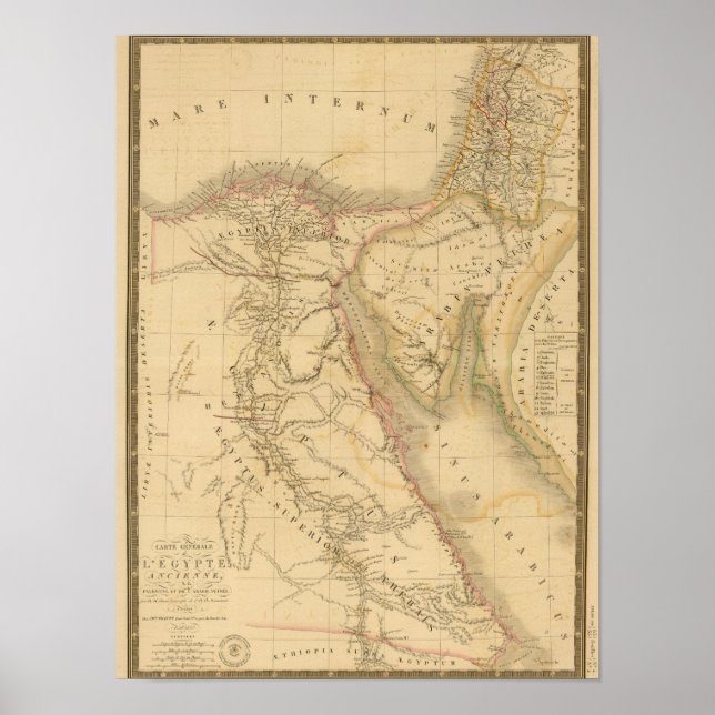 Egypten, Palestina och Arabien Karta Poster (Framsidan)
