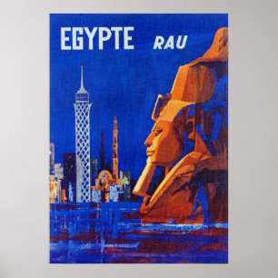 Egypten, Pharaoh, Retro Vintage resor Poster