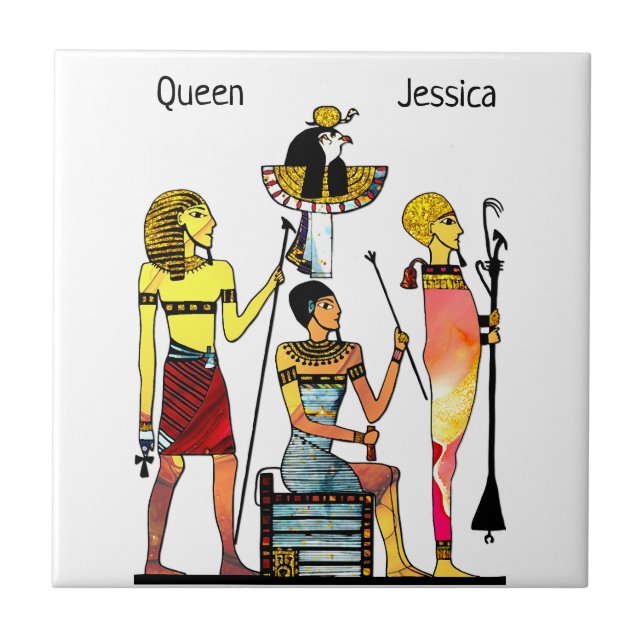 Egypten Pharaohs Lavish Ormamentation Kakelplatta (Framsidan)