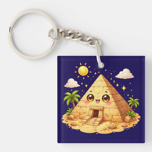 Egypten Pyramid Kawaii Nyckelring (Framsidan)