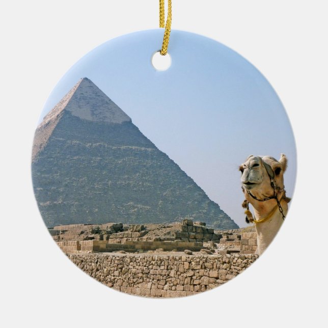 Egypten: Pyramid och Camel Julgransprydnad Keramik (Framsidan)