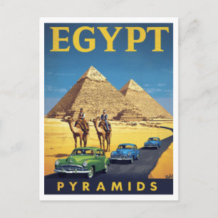 Egypten Pyramiderna Vintage Bil Retro Vykort