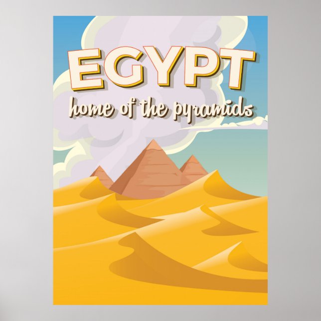 Egypten - Pyramids reseaffisch, hem Poster (Framsidan)