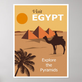 Egypten Pyramids Vintage resor Poster