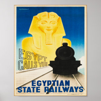 Egypten Railways Egypten kallar dig Vintage Poster