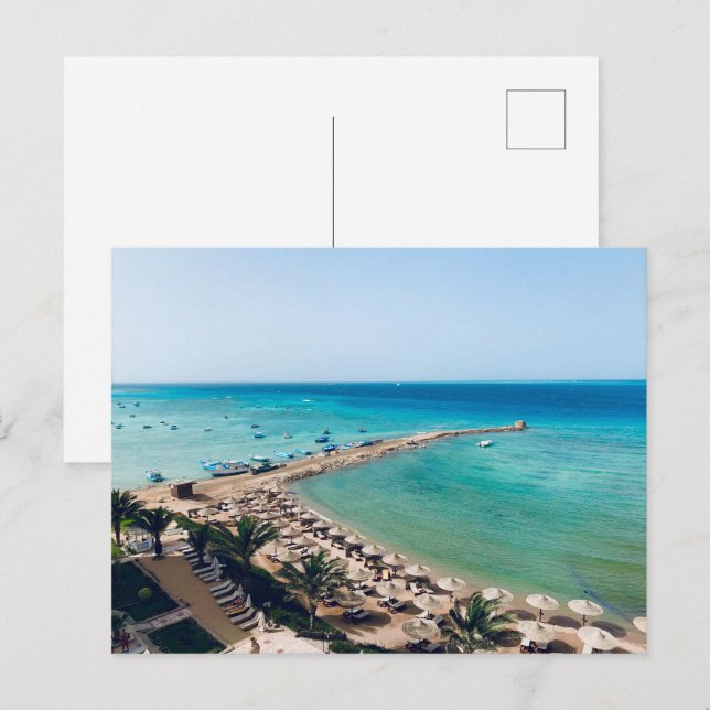 Egypten. Röda havsvyn. vykort (Fram/baksida)