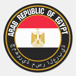 Egypten Round Emblem Runt Klistermärke