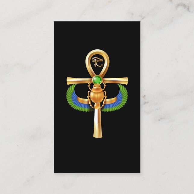 Egypten Scarab Artifact Ankh Horus Öga Visitkort (Framsida)
