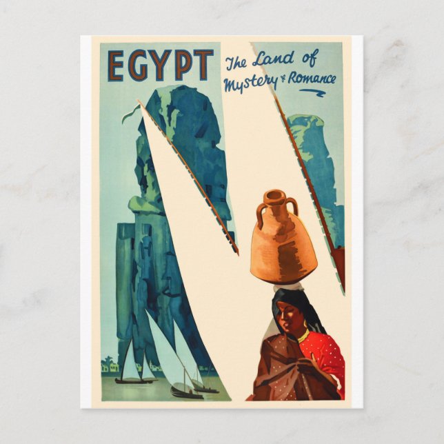 Egypten, Seglar på Nailfloden Vykort (Framsida)
