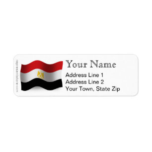 Egypten som vinkar flagga returadress etikett