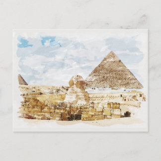 Egypten Sphinx Giza Pyramids Traveling Fine Art Vykort
