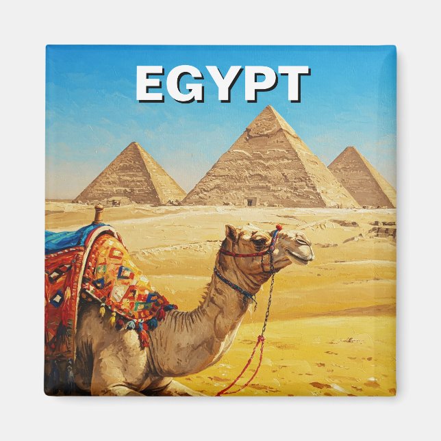Egypten Sphinx Pyramids of Giza Camel Magnet (Framsidan)