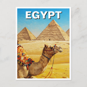 Egypten Sphinx Pyramids of Giza Camel Vykort