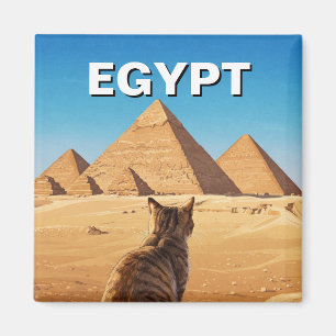 Egypten Sphinx Pyramids of Giza Cat Magnet