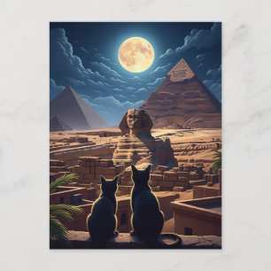 Egypten Sphinx Pyramids of Giza Cats Vykort
