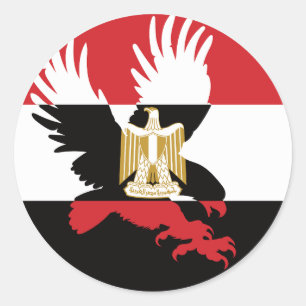 Egypten Steppe Eagle Egyptens National Animal Flag Runt Klistermärke