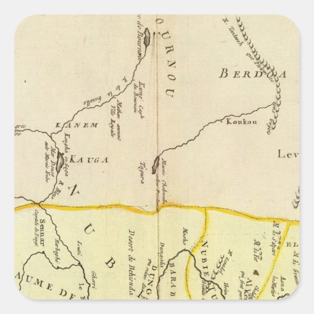 Egypten, Sudan Fyrkantigt Klistermärke (Framsida)