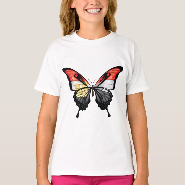 Egypten Swallowtail Butterfly Flagga Sticker T Shirt (Framsida)