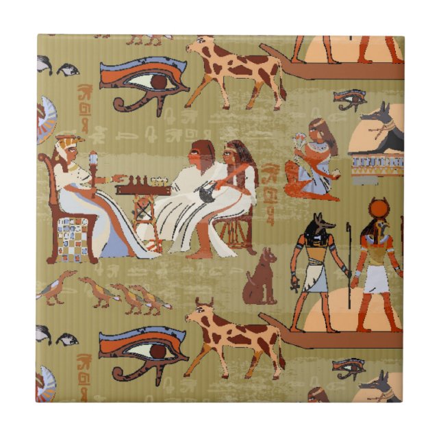 Egypten| Symboler Mönster Kakelplatta (Framsidan)