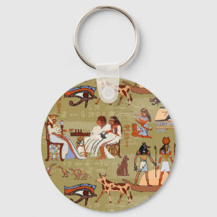 Egypten Symboler Mönster Nyckelring