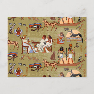 Egypten Symboler Mönster Vykort
