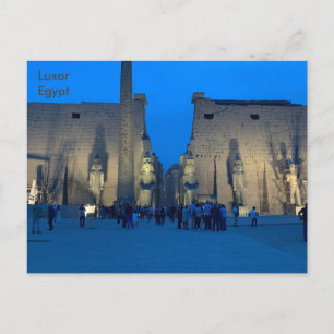 Egypten Temple för Luxors entré på natten Vykort