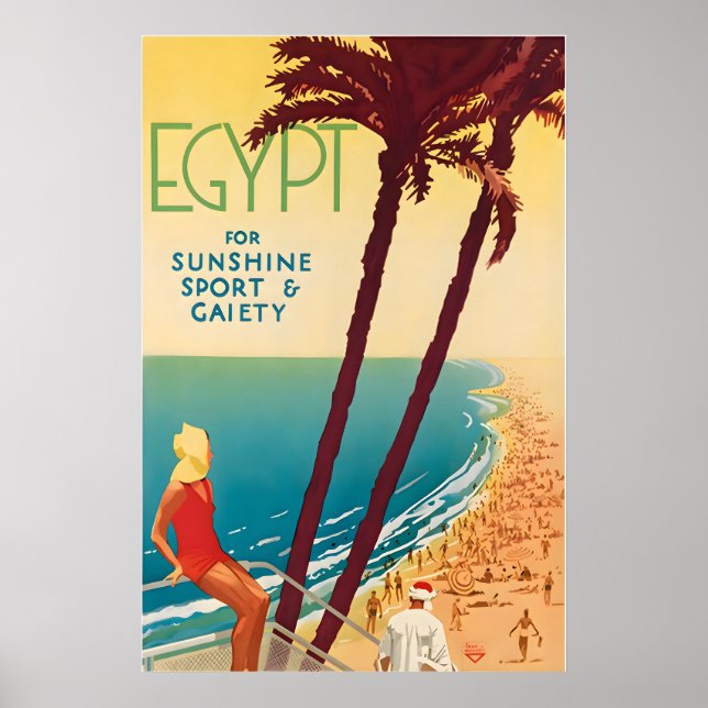 Egypten Tryck Egyptisk Konst Resa Affisch Resenär (Framsidan)