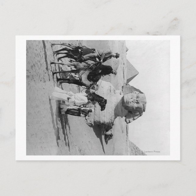 Egypten Turister som reser genom Nilen, Sphix Vykort (Framsida)