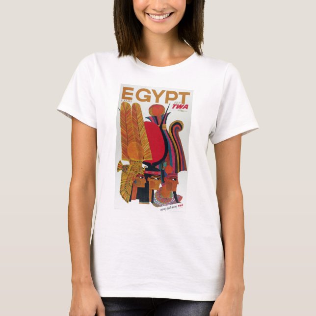 Egypten Vintage Luft Travel Ancisturism Turism T Shirt (Framsida)