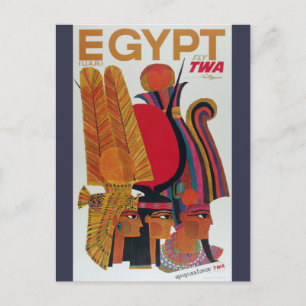 Egypten Vintage Luft Travel Ancisturism Turism Vykort