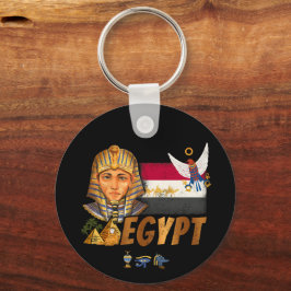 Egypten Vintage Pharaoh Flagga och Pyramids Souven Nyckelring