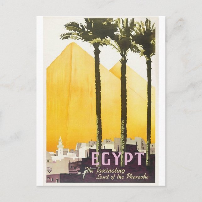 Egypten Vintage resor vykort (Framsida)